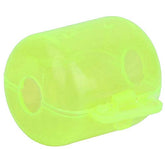 Fluorescent yellow plastic fishing hook box, closed